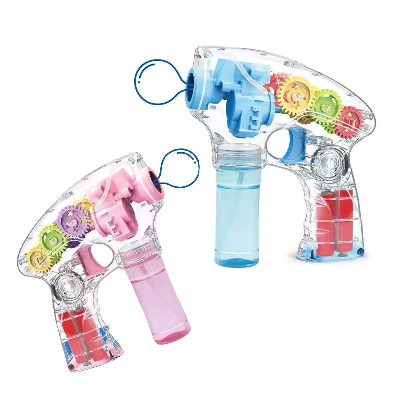 Color Box Gear Bubble Gun Wholesale Summer Outdoor Bubble Toys Bubble Blower Transparent