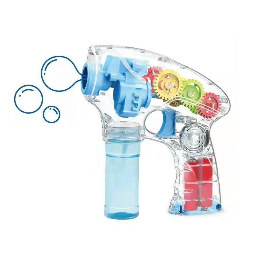 Color Box Gear Bubble Gun Wholesale Summer Outdoor Bubble Toys Bubble Blower Transparent