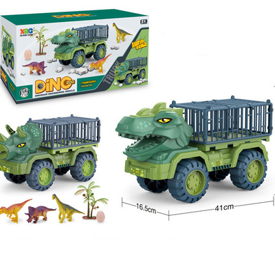 Dinosaur Transport Truck Play set Large Size Triceratops Vehicle Carrier Car Toys Kids Gifts, Monster Truck with 12 Dino Figures