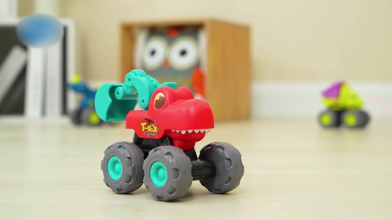 Toddler Dinosaur Monster Truck Toys Baby Pull Back Toy Cars Big Dino Construction Vehicles Excavator Dump Truck