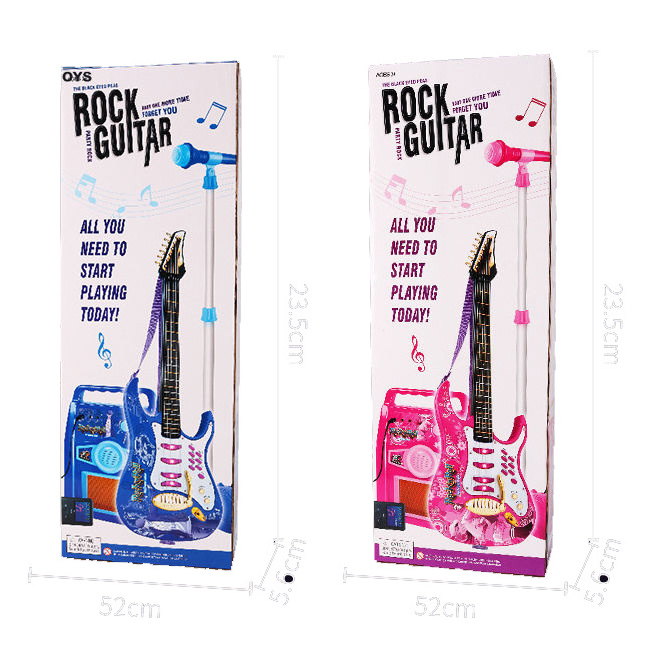 Kids Electric Musical Guitar Toy Play Set w/ 6 Demo Songs, Microphone, AUX