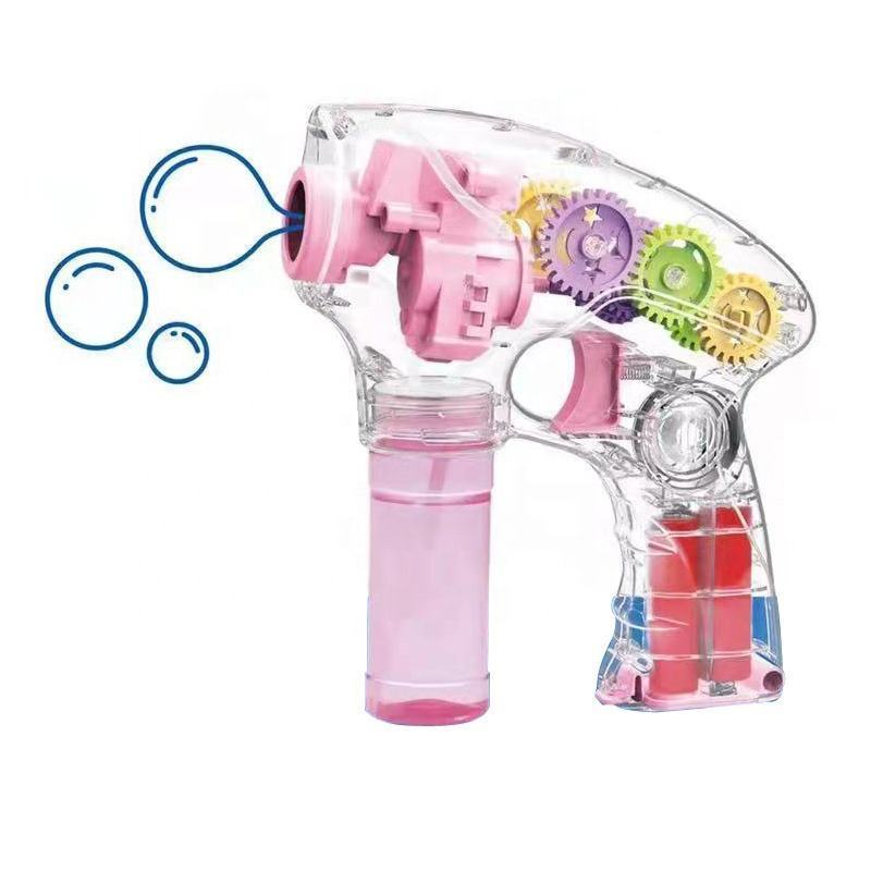 Color Box Gear Bubble Gun Wholesale Summer Outdoor Bubble Toys Bubble Blower Transparent