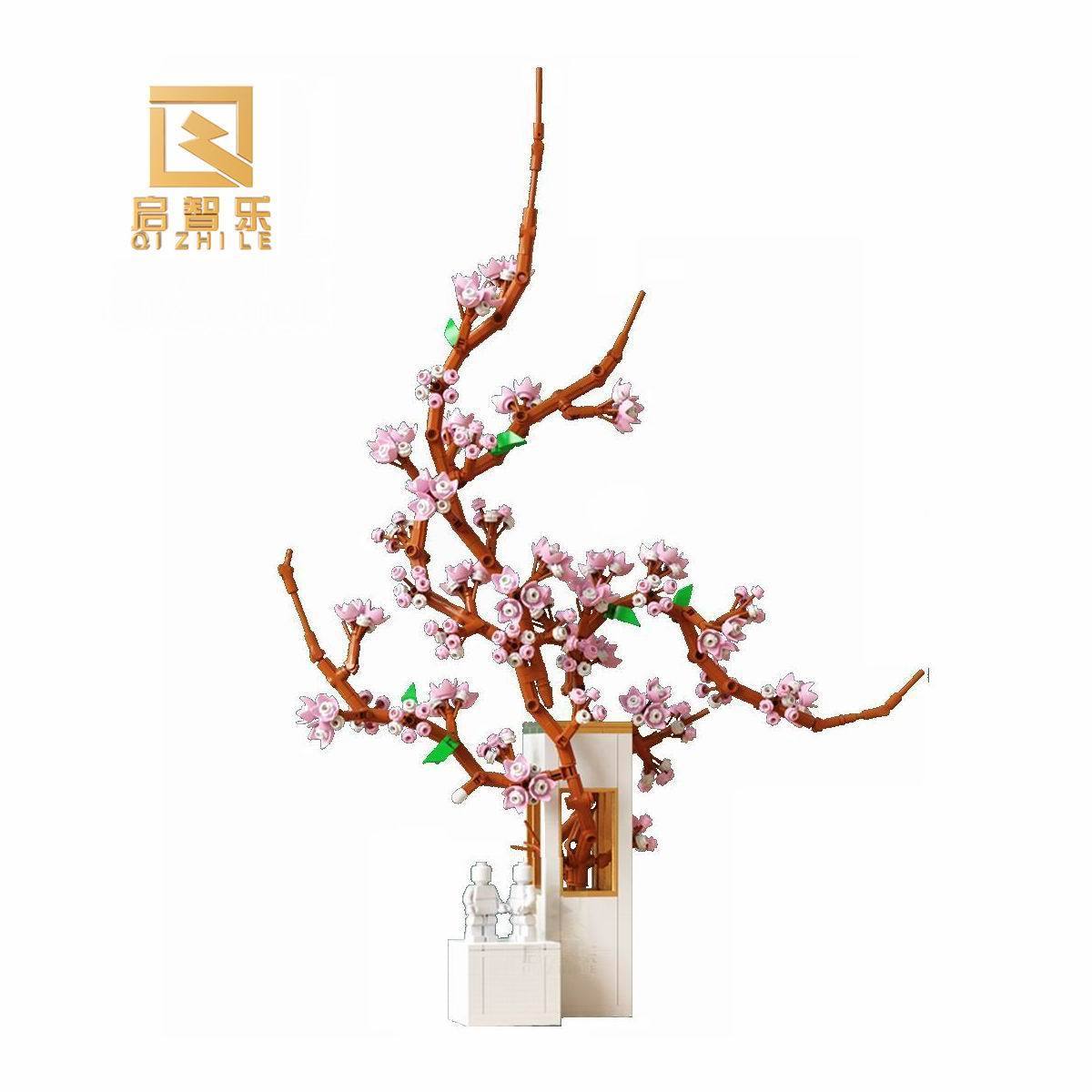 Juguetes educativos didctico flor de bloque plastic toys diy construction bricks flower oath of sakura figurine building blocks