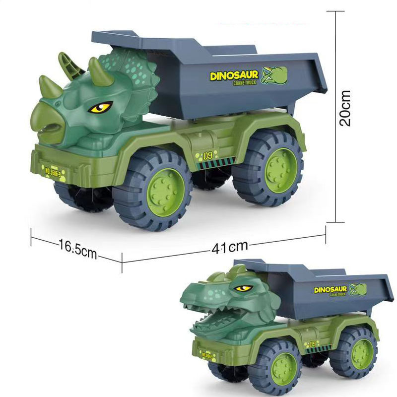 Dinosaur Transport Truck Play set Large Size Triceratops Vehicle Carrier Car Toys Kids Gifts, Monster Truck with 12 Dino Figures