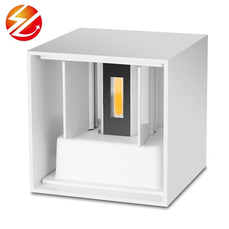 Up And Down Waterproof IP65 Cube 12W LED Wall Lamp Aluminum Adjustable Decoration Wall Mounted Garden Porch Light