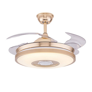 Super Affordable LED Ceiling Fan Frequency Conversion Speaker Chandelier Ceiling Fan Light with Led Light 42 Inch Luminous Fan