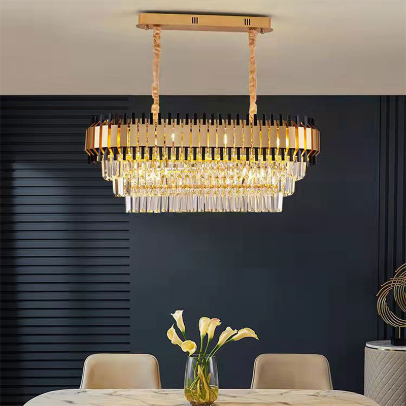 Round Crystal Pendant Light Home Decorative Lamps Hotel Lamps Fixture Gold New Led Modern Luxury K9 Crystal Chandelier