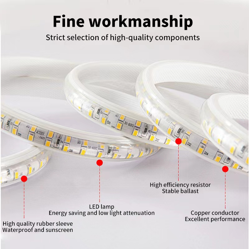 110 v / 220 V Led Neon Copper Line Light Strip Led Flexible Waterproof High Lumen Strip Light RGB RGBW COB Flexible Strip Light