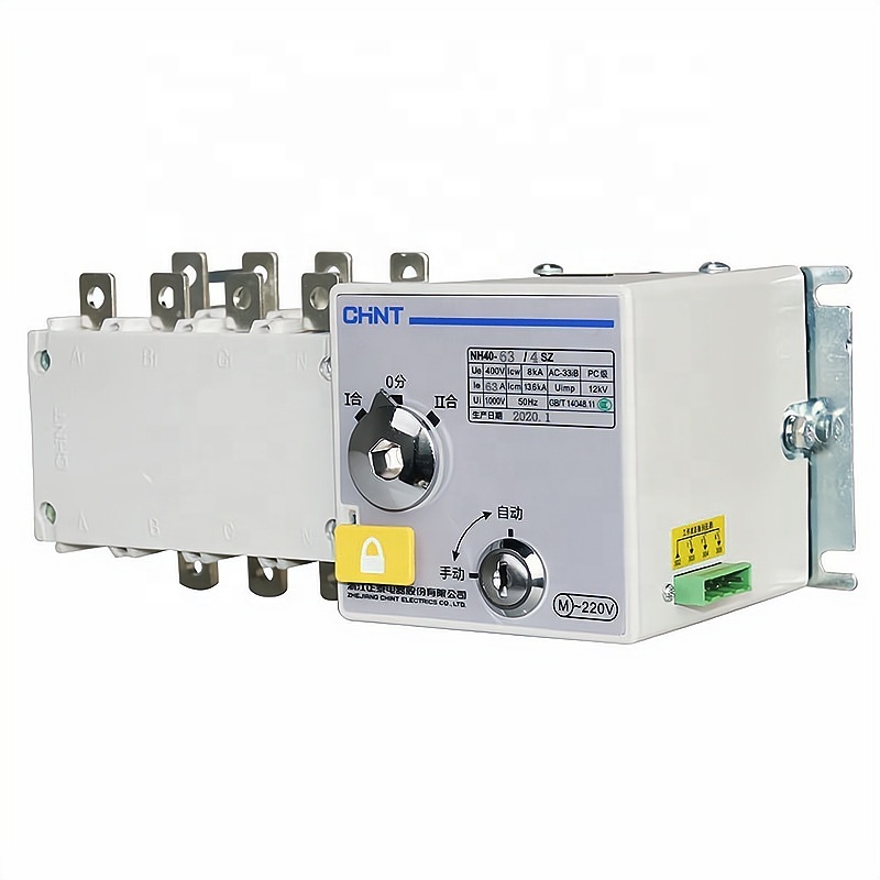 Chint Dual Power Supply Automatic Switch NH40 160A Chint Changeover Switch ATS 160/200/400A Generator Automatic Transfer Switch