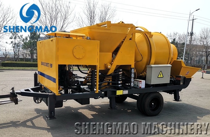 hot sale truck mounted c3 diesel self loading concrete mixer pump with China factory price