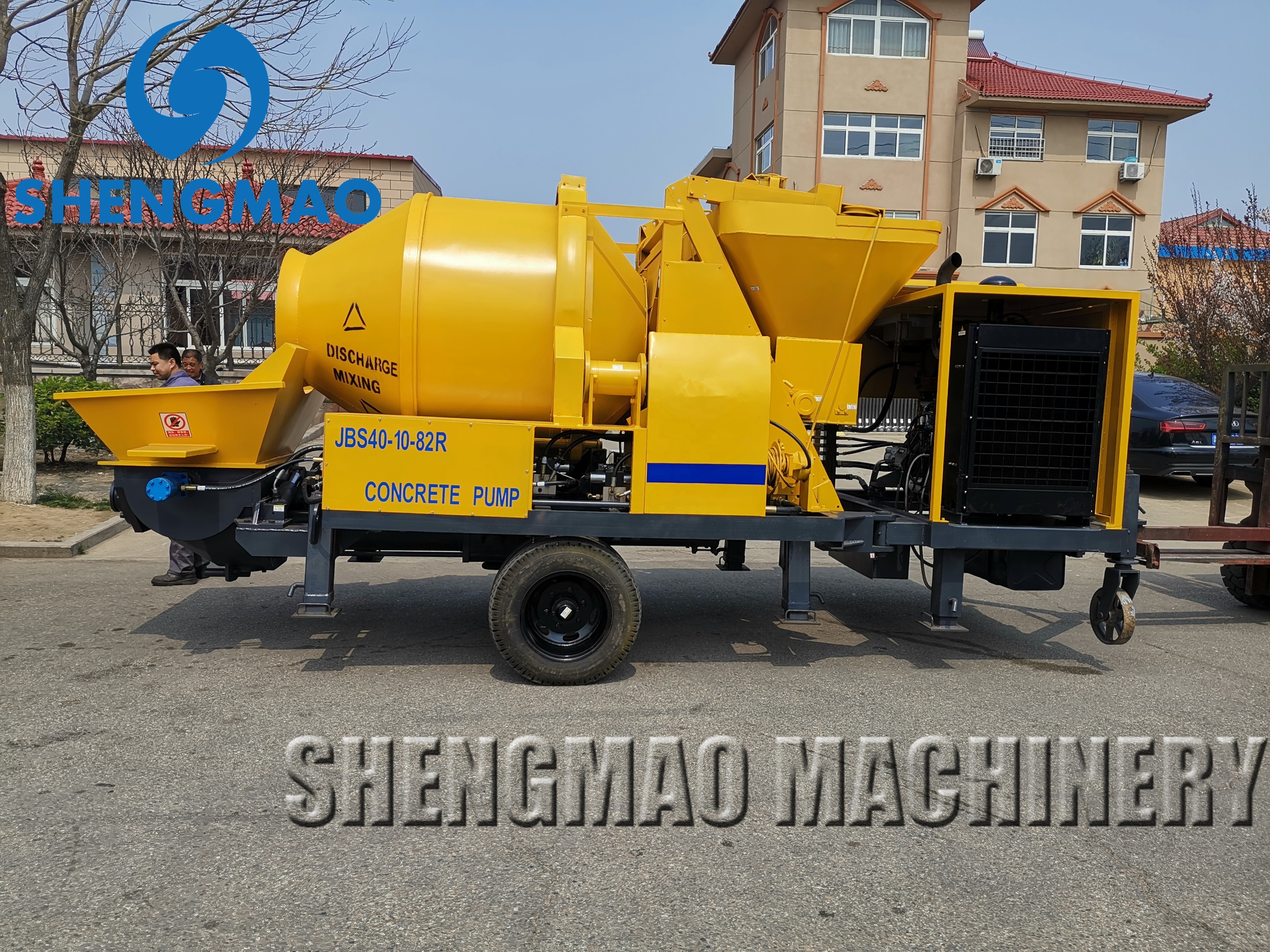 Mobile Trailer Mounted Price Concrete Pump Machine 40m3/h Capacity Concrete Mixer Pump