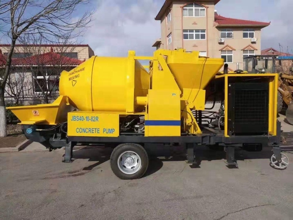 Mobile Trailer Mounted Price Concrete Pump Machine 40m3/h Capacity Concrete Mixer Pump