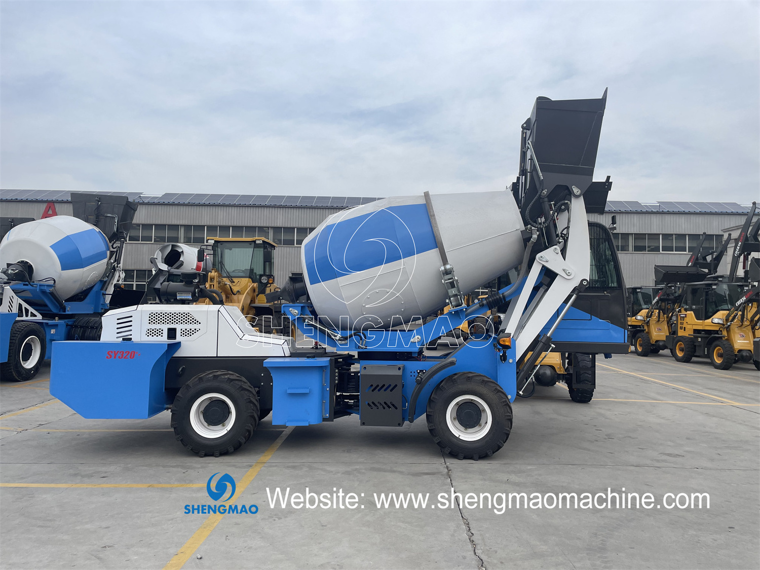 hot selling 2cbm flat mouth self loading rc concrete mixer truck dimensions