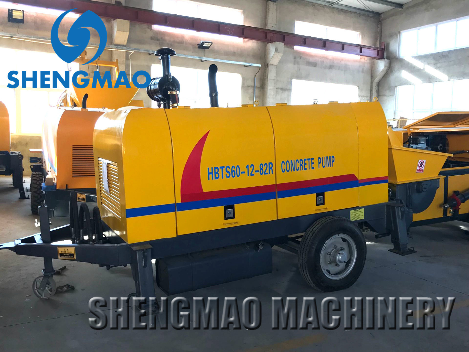 Efficient Small Concrete Pump Machine Diesel Trailer Concrete Pumps 60M3