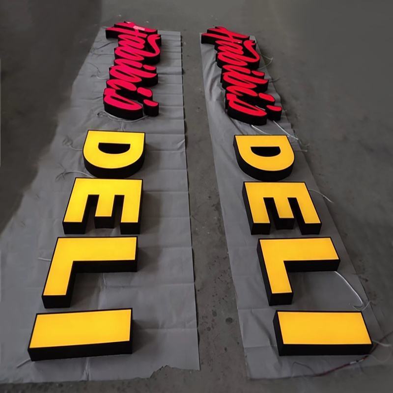 3d Logo Led Channel Letter Sign Brushed Stainless Steel Backlit Led Signboard Outdoor Store Business Signage For Advertisement