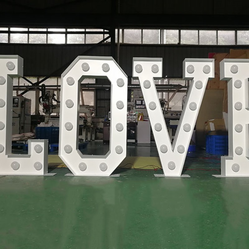 Romantic Custom Giant Love Letters for Decoration Light Up Bulb Led Marquee