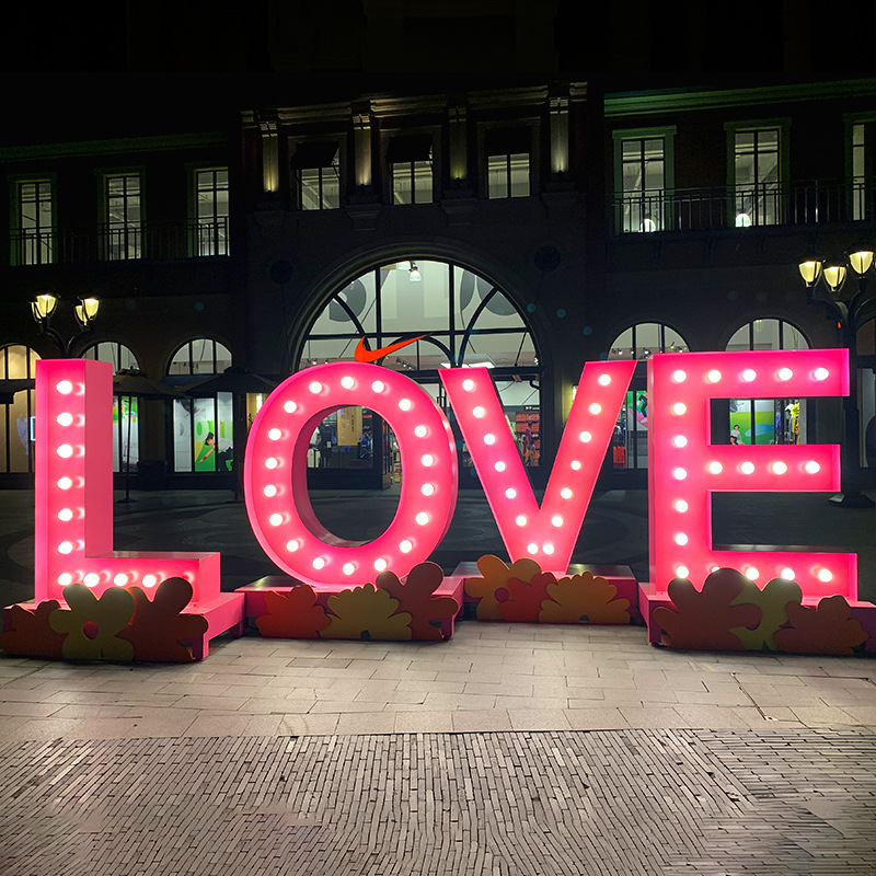 Romantic Custom Giant Love Letters for Decoration Light Up Bulb Led Marquee