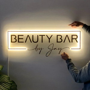 Wholesales Acrylic Material Customized Light Box LED Business Signs Neon Circle Name Plate Custom Logo Decoration