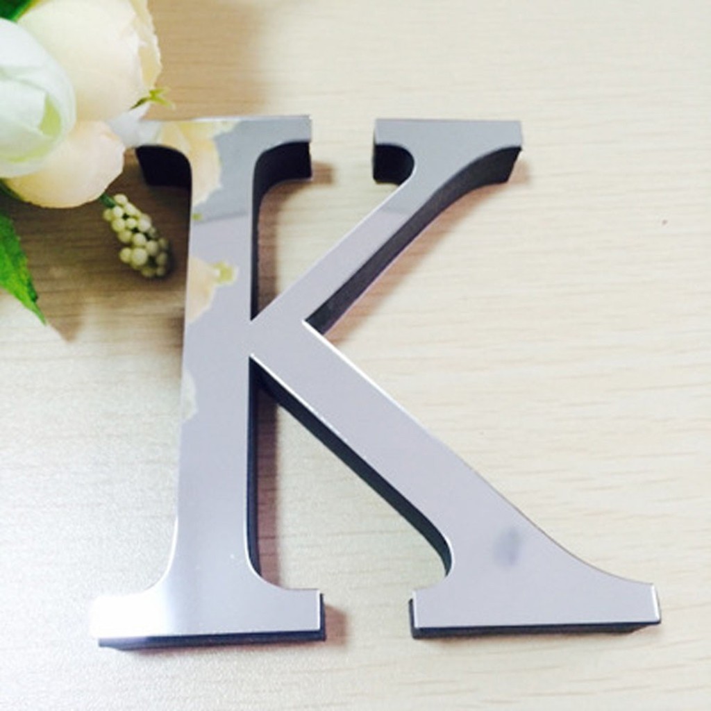 Name Alphabet Wedding Love Letters Wall Home Decor 15CM Black Gold Silver 3D Mirror English Letters Sign Wall For Logo