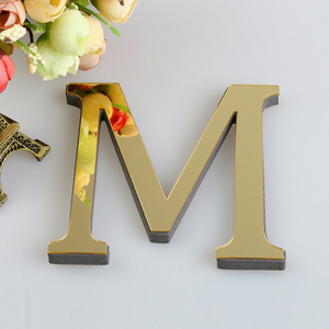 Name Alphabet Wedding Love Letters Wall Home Decor 15CM Black Gold Silver 3D Mirror English Letters Sign Wall For Logo