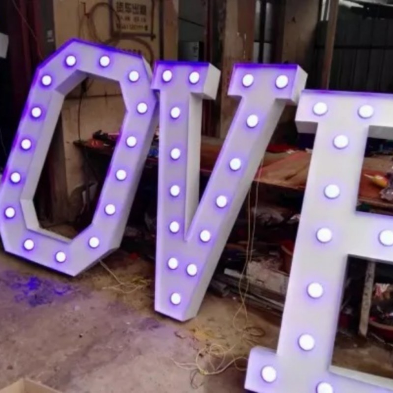 Romantic Custom Giant Love Letters for Decoration Light Up Bulb Led Marquee