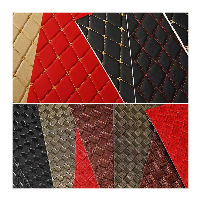 Leather for car seat car floor mat customize various shapes design texture prints synthetic leather product fabric wholesale