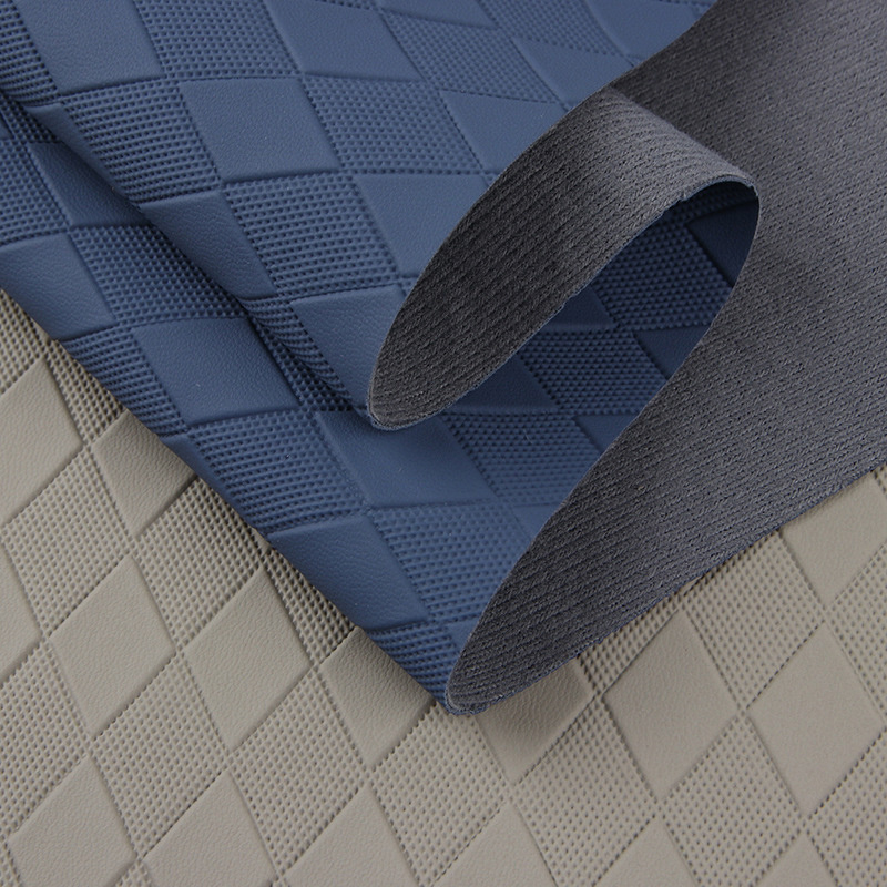 PVC small rhombus texture synthetic leather product fabric for car foot mat car seat cushion pillow