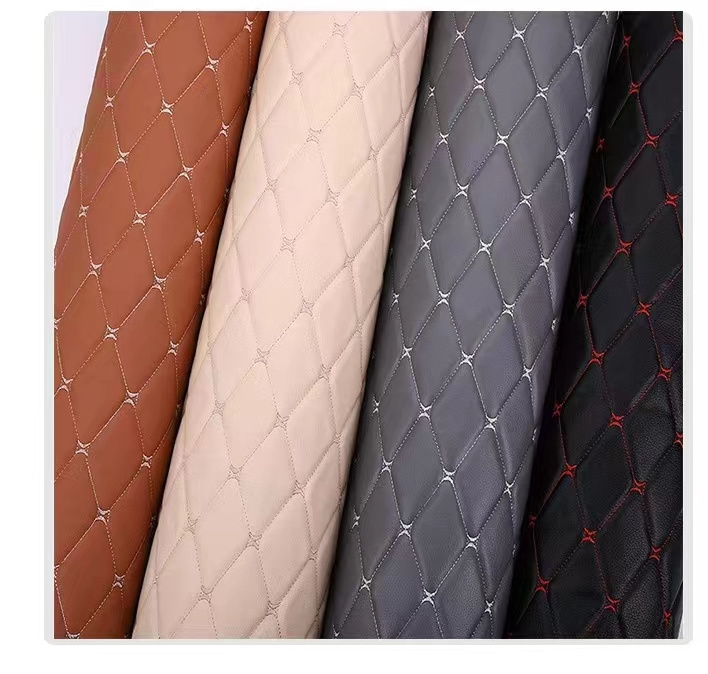 Leather for car seat car floor mat customize various shapes design texture prints synthetic leather product fabric wholesale