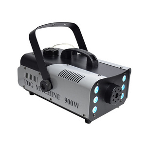 Black 900W Smoke Machine Rgb 3In1 Remote Or Wire Control Portable Thermal Cold Stage Fogging Machine