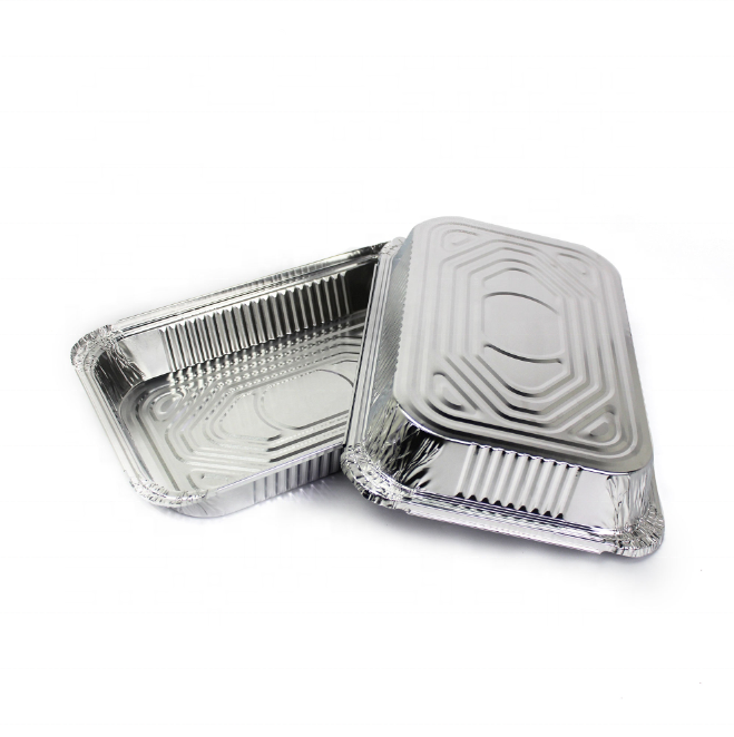 Hot Food Packing Food Grade Silver Aluminum Foil Container Box