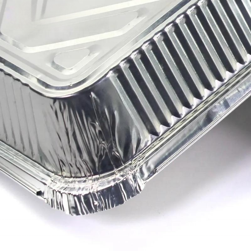 Hot Food Packing Food Grade Silver Aluminum Foil Container Box