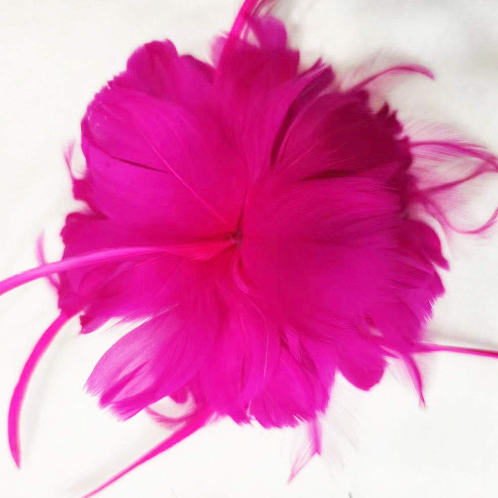 Hot Factory Sales natural feather flower hair clip headdress feather flower for decoration