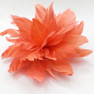 Hot Selling Colorful Flower Head Decoration Wedding Goose Feather Artificial Large Peony Rose Heads Flower