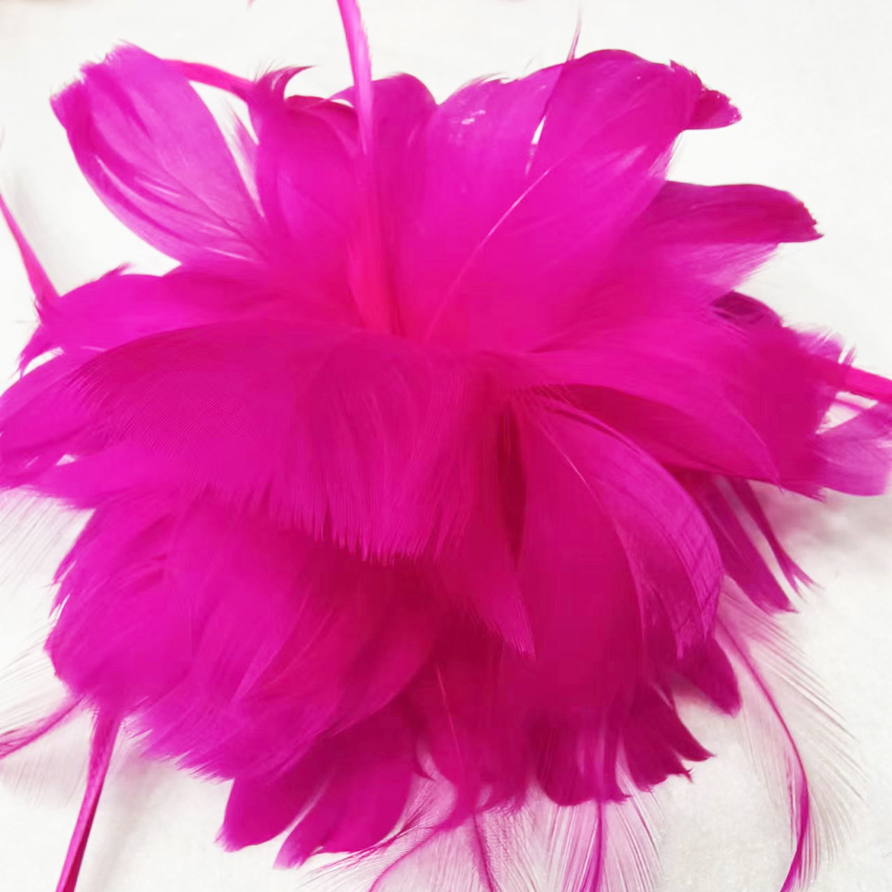 Hot Factory Sales natural feather flower hair clip headdress feather flower for decoration