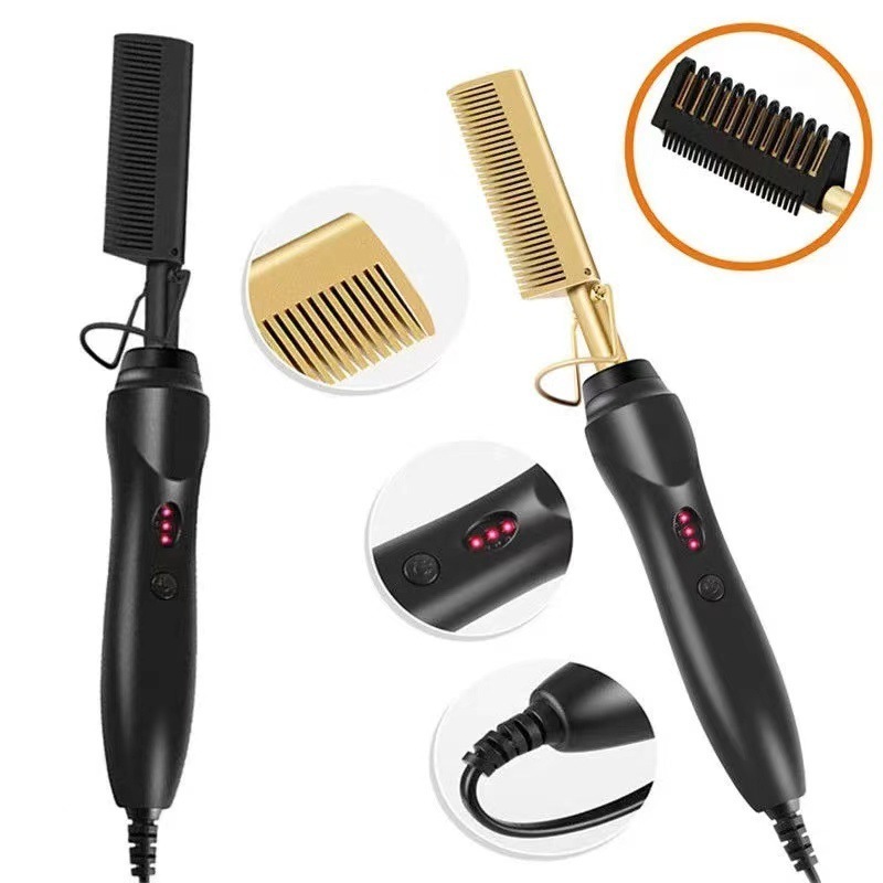 Multi-purpose Flat Hair Curling Comb Electric Comb Curling Iron Hair Straight High Quality Heat Comb Set for Women