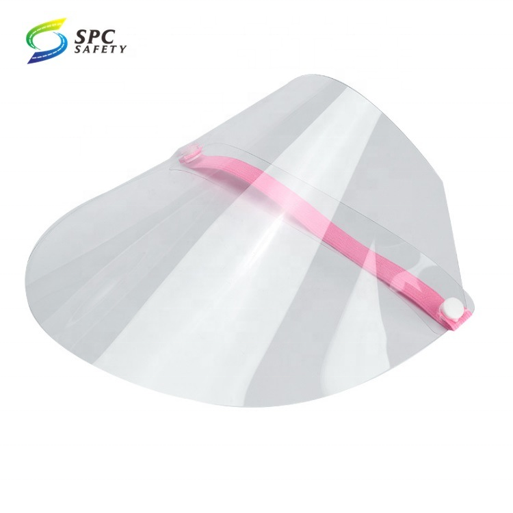 Industrial daily Anti Saliva Sprays Droplets flying debris Plastic Anti-Fog Splash Guard Face shield visor with elastic headband