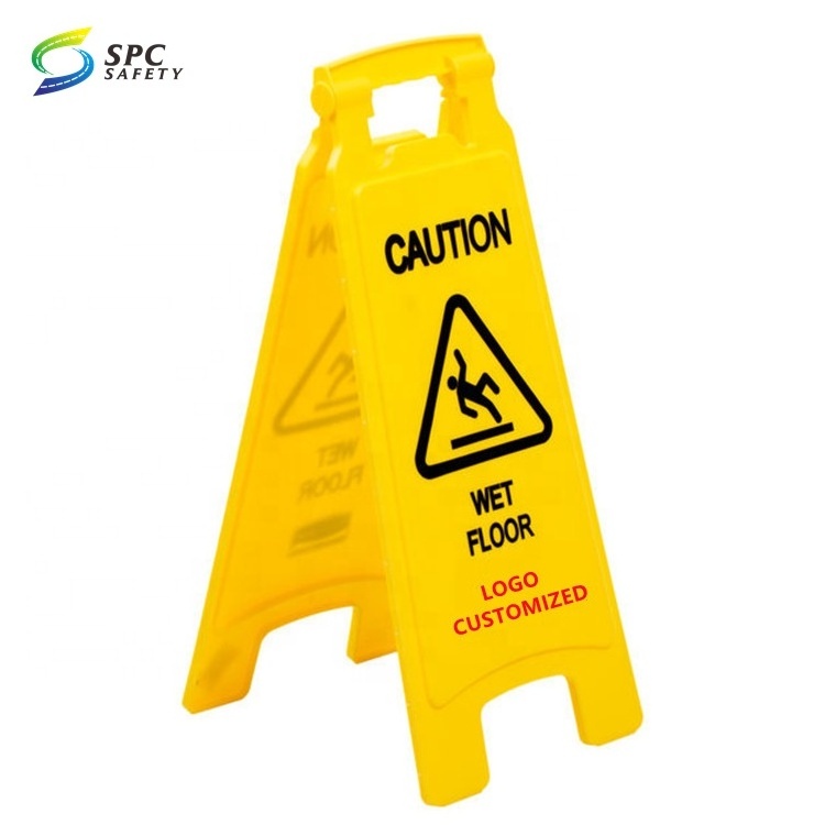 Custom multicolor printable A-Shape Foldable Plastic Warning safety hazard slippery board signage Wet Floor Caution Sign