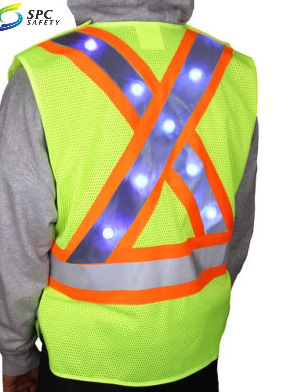 Wholesale comfortable breathable mesh fabric new style hi vis LED lights reflective safety vest for adult