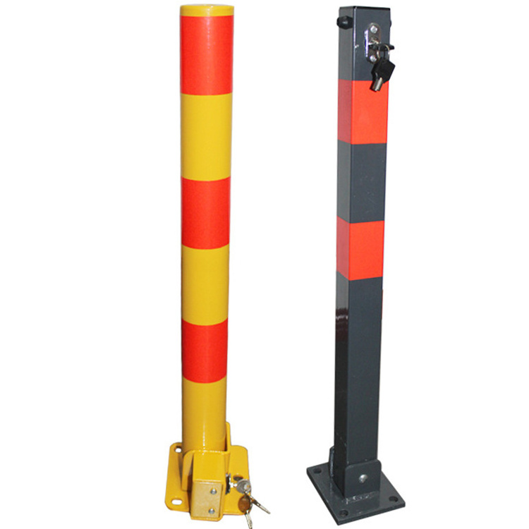 Steel Durable Portable Removable Park Safety column Blocker folding Manual Parking pile Lock barrier Parking bollard post lock