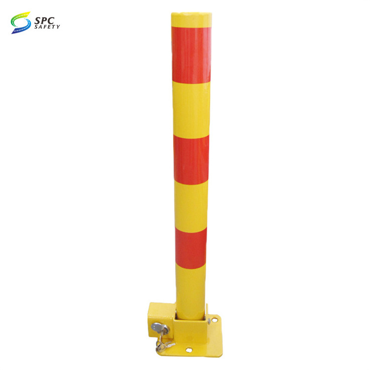 Steel Durable Portable Removable Park Safety column Blocker folding Manual Parking pile Lock barrier Parking bollard post lock