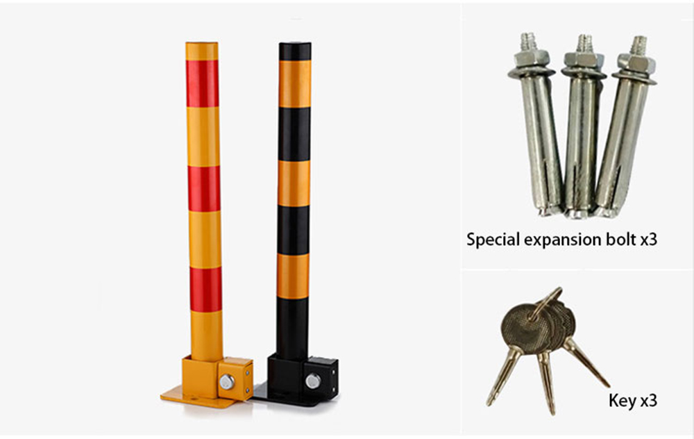 Steel Durable Portable Removable Park Safety column Blocker folding Manual Parking pile Lock barrier Parking bollard post lock