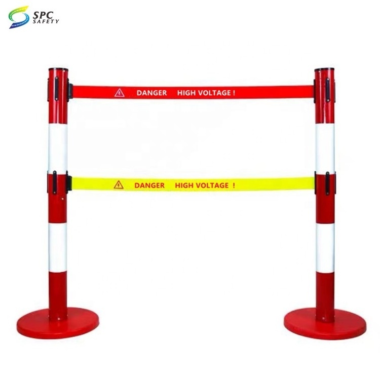 Wholesale warning safety crowd control water filled base plastic stanchion chain pole stand Plastic chain stanchion barriers