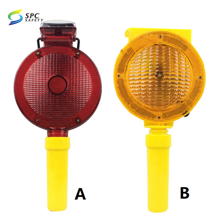 Driveway Road bridge airport led traffic barrier warning lamp construction safety solar barricade light with metal clamp