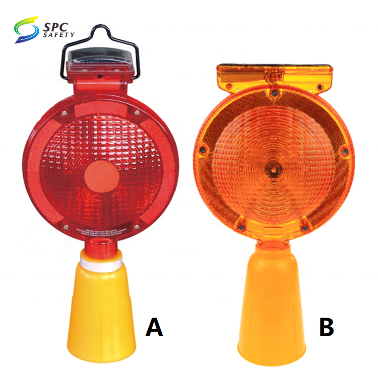 Driveway Road bridge airport led traffic barrier warning lamp construction safety solar barricade light with metal clamp