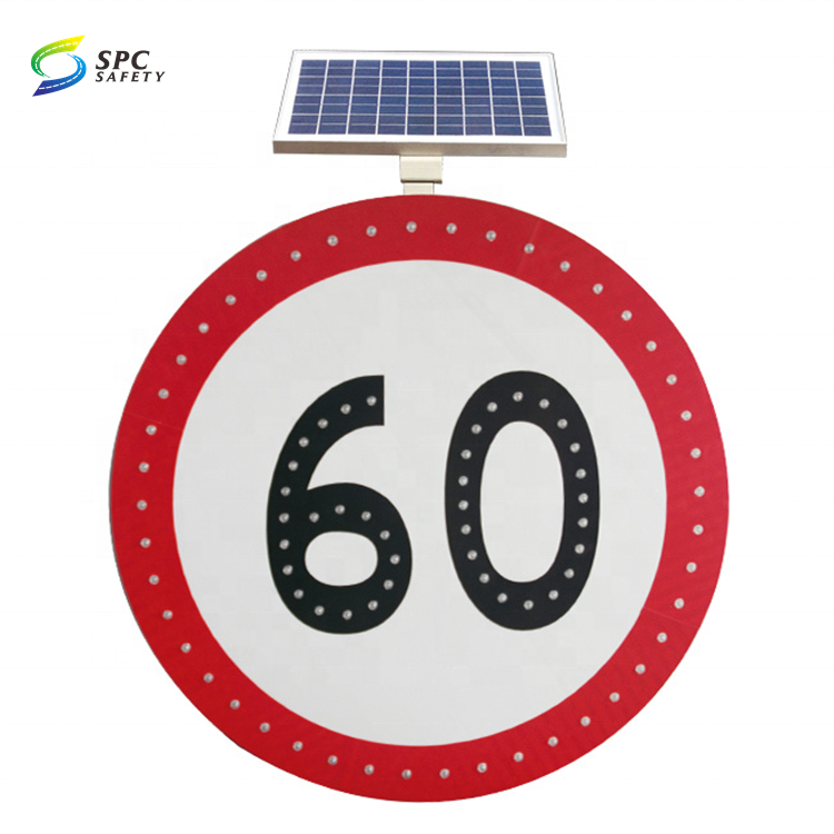 Road traffic Solar radar speed feedback limit display sign Solar panel powered Led radar detection overspeed warning signs