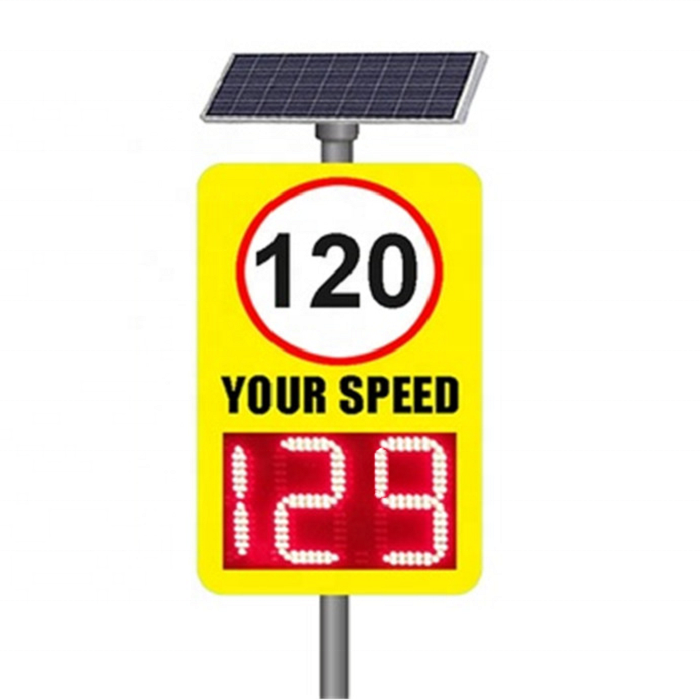 Road traffic Solar radar speed feedback limit display sign Solar panel powered Led radar detection overspeed warning signs