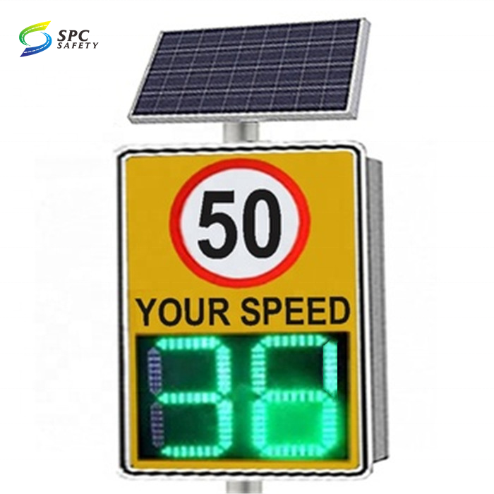 Road traffic Solar radar speed feedback limit display sign Solar panel powered Led radar detection overspeed warning signs