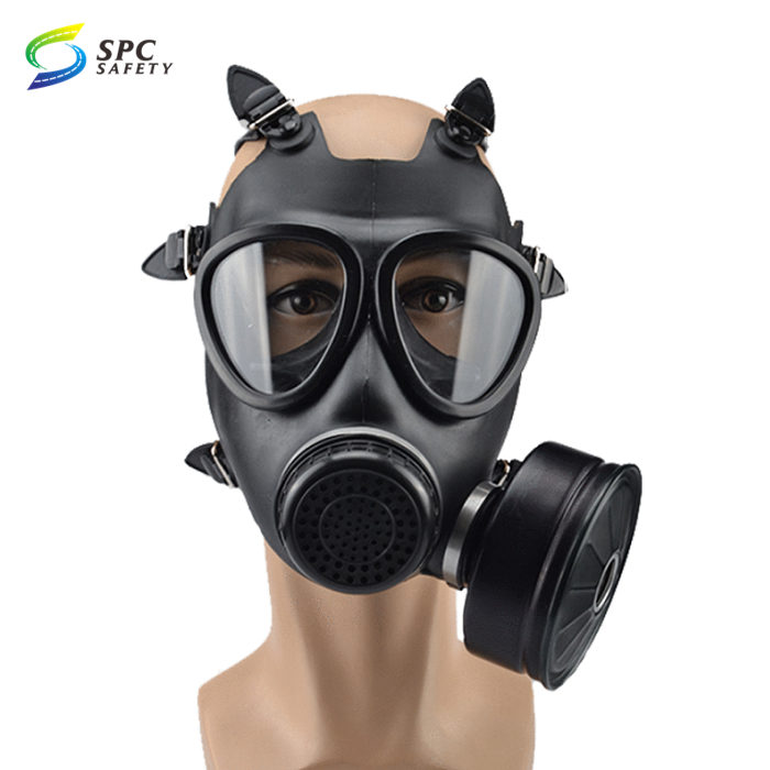 Anti-pollution rescue Special Forces tactical Safety reusable full face chemical toxic gas respirator mask with filter canister