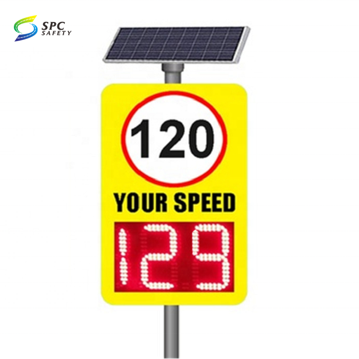 Driveway Solar panel powered Led detector display radar check speed limit sign Solar Variable radar speed feedback warning signs