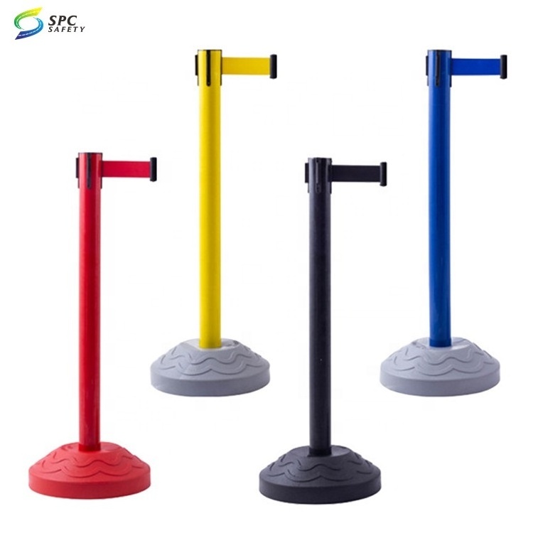 Crowd access entrance control Multicolor velvet braided Rope Security pole Queue safety barrier post Red Rope stand stanchions